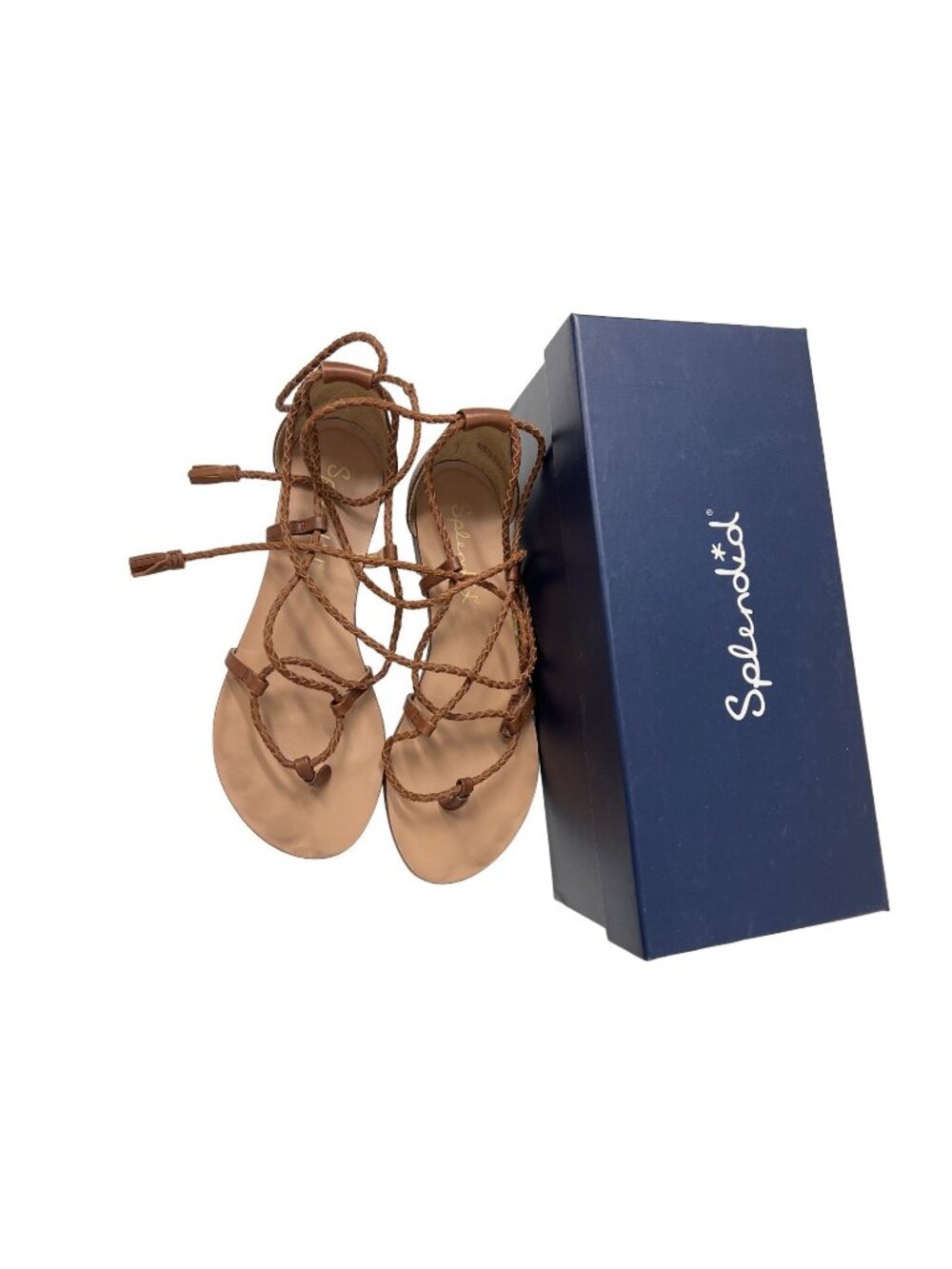 Splendid Cora Sandals Brown Braided Lace-Up